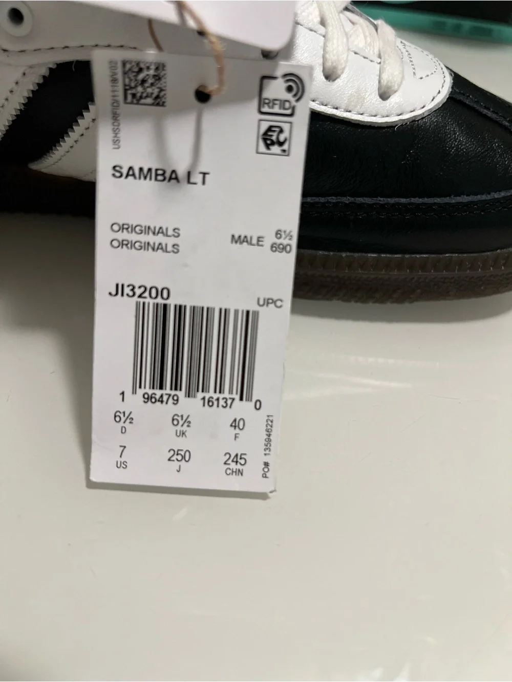 adidas Samba Men’s Black and White Leather Athletic Sneakers